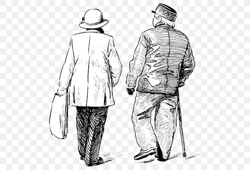 Drawing Old Age Sketch, PNG, 500x560px, Drawing, Black And White, Cartoon, Clothing, Costume Download Free
