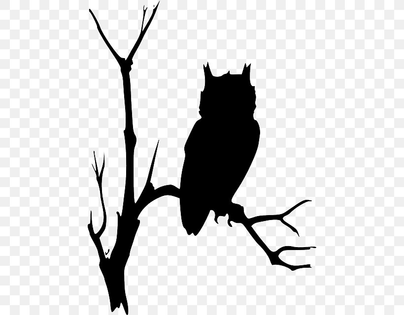Owl Clip Art Vector Graphics Branch Silhouette, PNG, 464x640px, Owl, Bird, Bird Of Prey, Blackandwhite, Branch Download Free