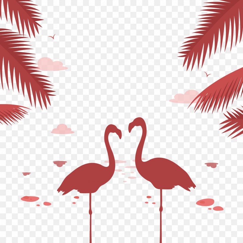 Bird Silhouette Euclidean Vector Illustration, PNG, 1500x1500px, Bird, Beak, Flamingo, Heart, Photography Download Free
