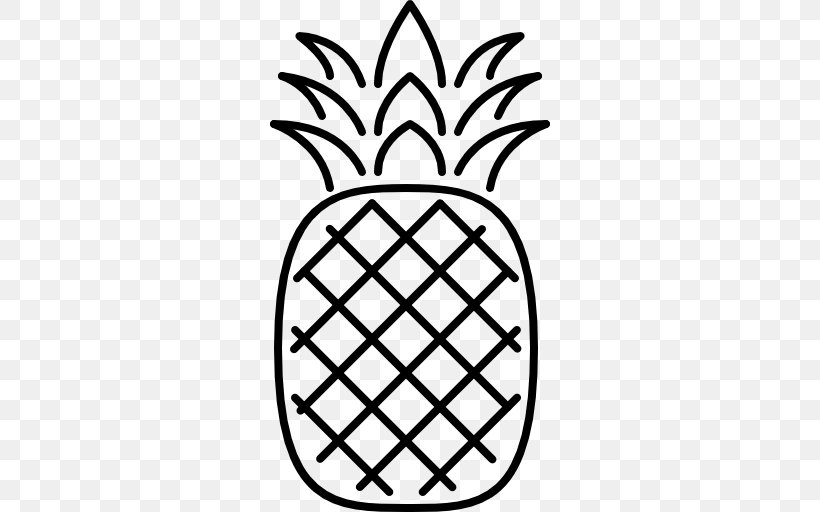 Pineapple Outline, PNG, 512x512px, Food, Black And White, Kiwifruit, Leaf, Line Art Download Free