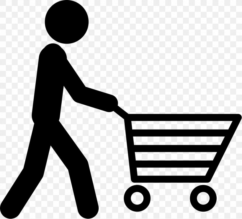 Shopping Cart Icon Design Clip Art, PNG, 981x887px, Shopping Cart, Area, Artwork, Bag, Black And White Download Free