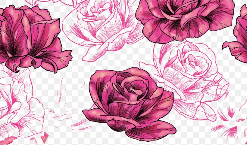 Rose Flower Pattern, PNG, 1257x741px, Beach Rose, Art, Color, Cut Flowers, Dahlia Download Free