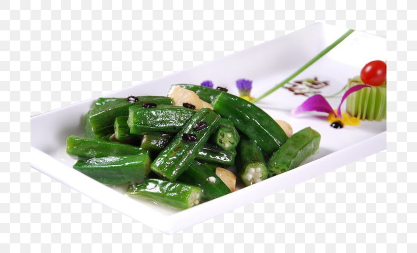 Vegetarian Cuisine Okra Douchi Stir Frying, PNG, 700x499px, Vegetarian Cuisine, Cucumber, Cucumis, Dish, Douchi Download Free