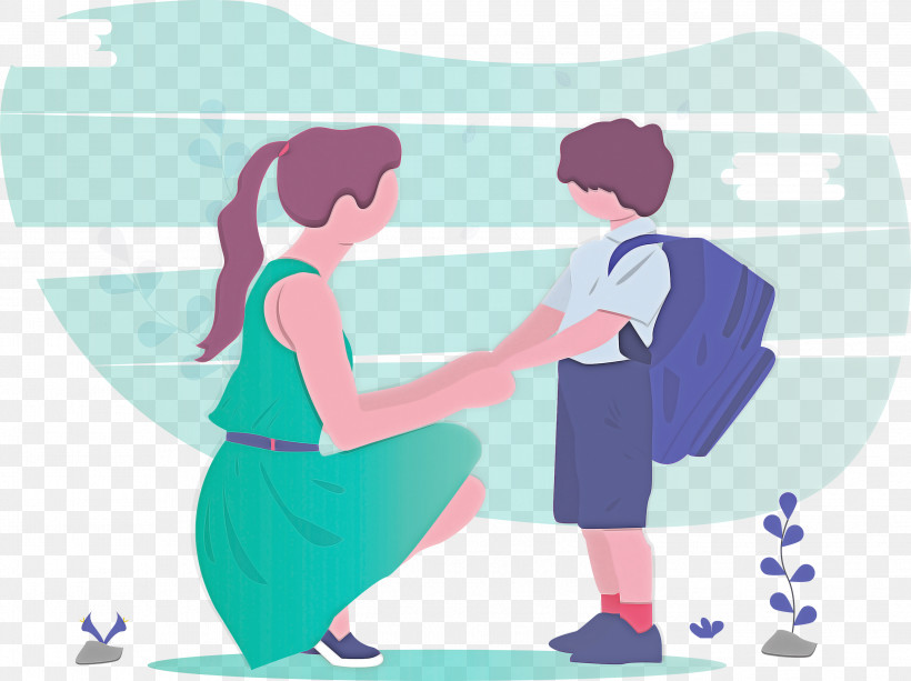 Back To School Mother Boy, PNG, 2999x2244px, Back To School, Boy, Cartoon, Conversation, Gesture Download Free