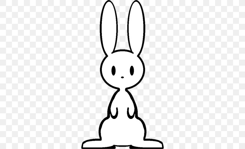 Domestic Rabbit Hare Easter Bunny Nose, PNG, 500x500px, Domestic Rabbit, Area, Black, Black And White, Cartoon Download Free