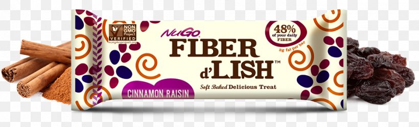Nugo Nutrition Bar Fiber DLish Raisin Dietary Fiber Chocolate Bar, PNG, 940x287px, Nutrition, Baking, Brand, Chocolate Bar, Cinnamon Download Free
