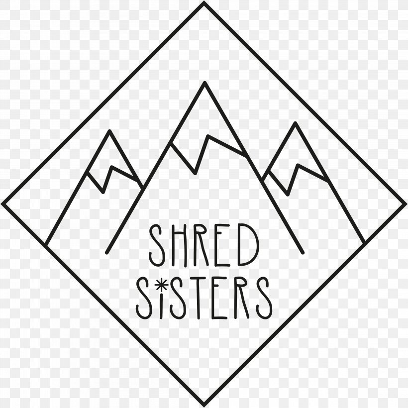 Freeride DM Shred Sisters Skiing Freeriding, PNG, 4421x4421px, Shred Sisters, Area, Art, Black And White, Board Member Download Free