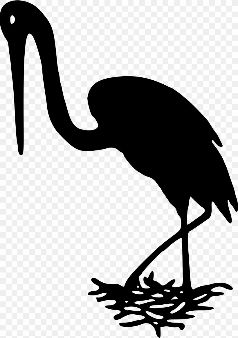 Bird Pelican White Stork Silhouette Clip Art, PNG, 1757x2500px, Bird, Artwork, Beak, Black And White, Crane Download Free