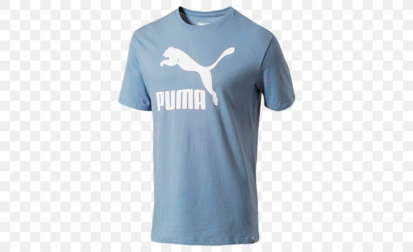 blue and white puma shirt