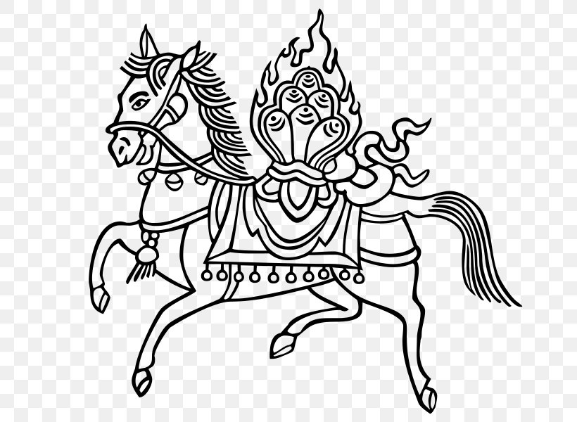 Wind Horse Prayer Flag Buddhism Tibet, PNG, 673x600px, Horse, Art, Artwork, Bhavacakra, Black And White Download Free