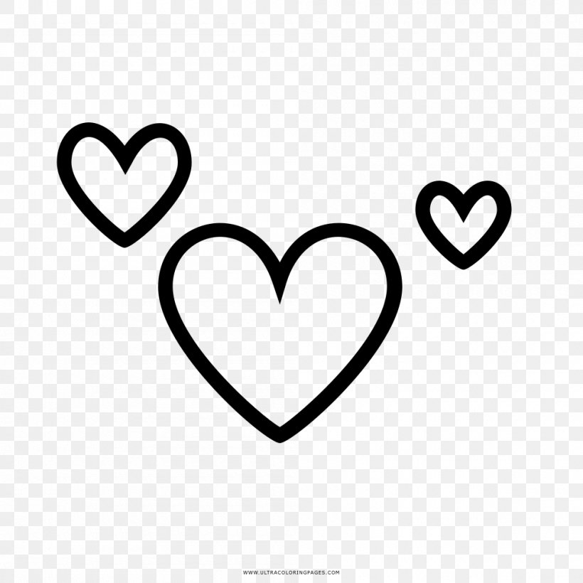 Heart Drawing Coloring Book Black And White Clip Art, PNG, 1000x1000px, Watercolor, Cartoon, Flower, Frame, Heart Download Free