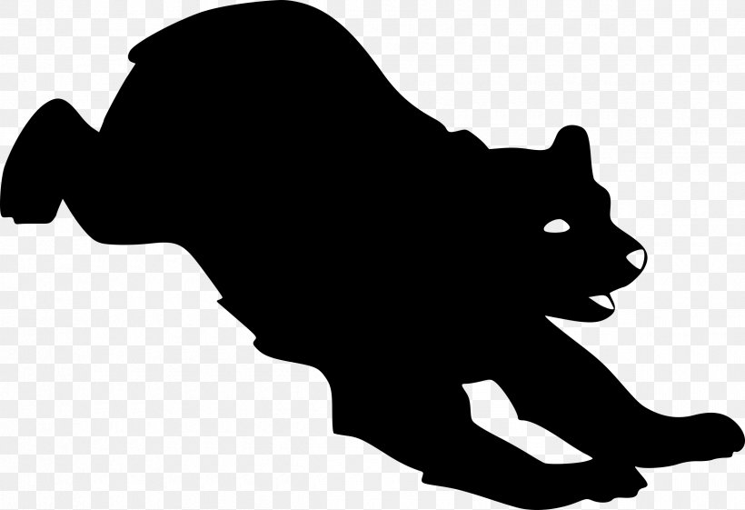 Bear Gray Wolf Silhouette Clip Art, PNG, 2400x1642px, Bear, Big Cats, Black, Black And White, Black Wolf Download Free