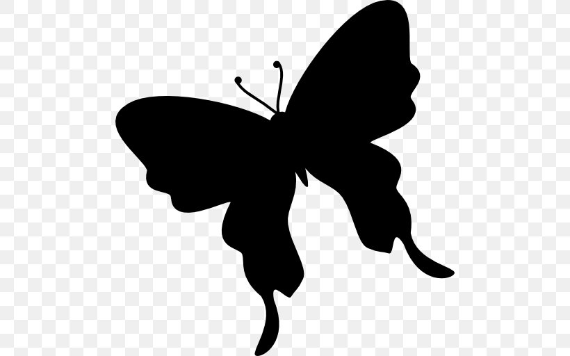 Butterfly Silhouette, PNG, 512x512px, Butterfly, Autocad Dxf, Black And White, Brush Footed Butterfly, Color Download Free