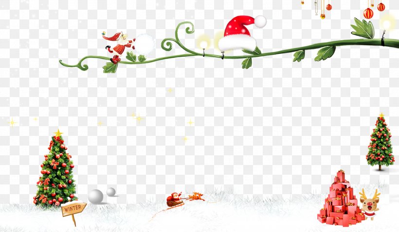Christmas Tree Santa Claus Christmas Ornament, PNG, 1920x1120px, Christmas Tree, Art, Bird, Branch, Chicken Download Free