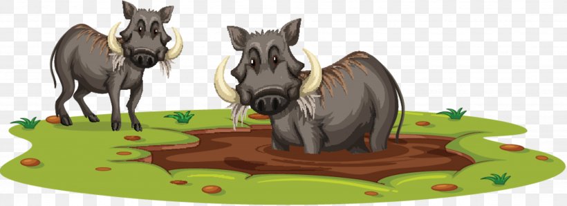 Illustration Vector Graphics Royalty-free Pig Shutterstock, PNG, 3471x1263px, Royaltyfree, Animal Figure, Black Rhinoceros, Cartoon, Drawing Download Free
