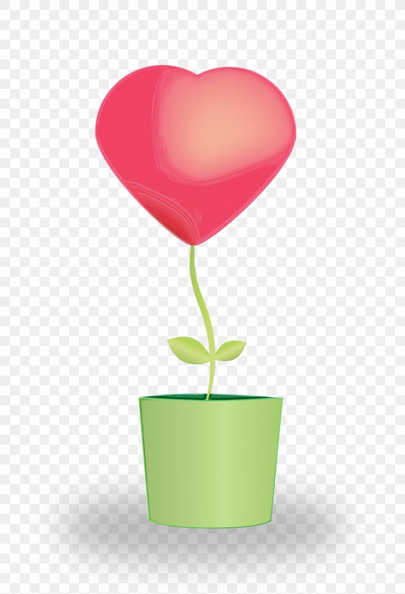 Heart Pink Balloon Love Clip Art, PNG, 873x1280px, Watercolor, Anthurium, Balloon, Flower, Flowerpot Download Free