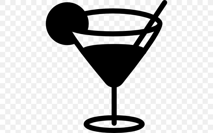 Cocktail Glass Martini Alcoholic Drink, PNG, 512x512px, Cocktail, Alcoholic Drink, Artwork, Black And White, Champagne Glass Download Free