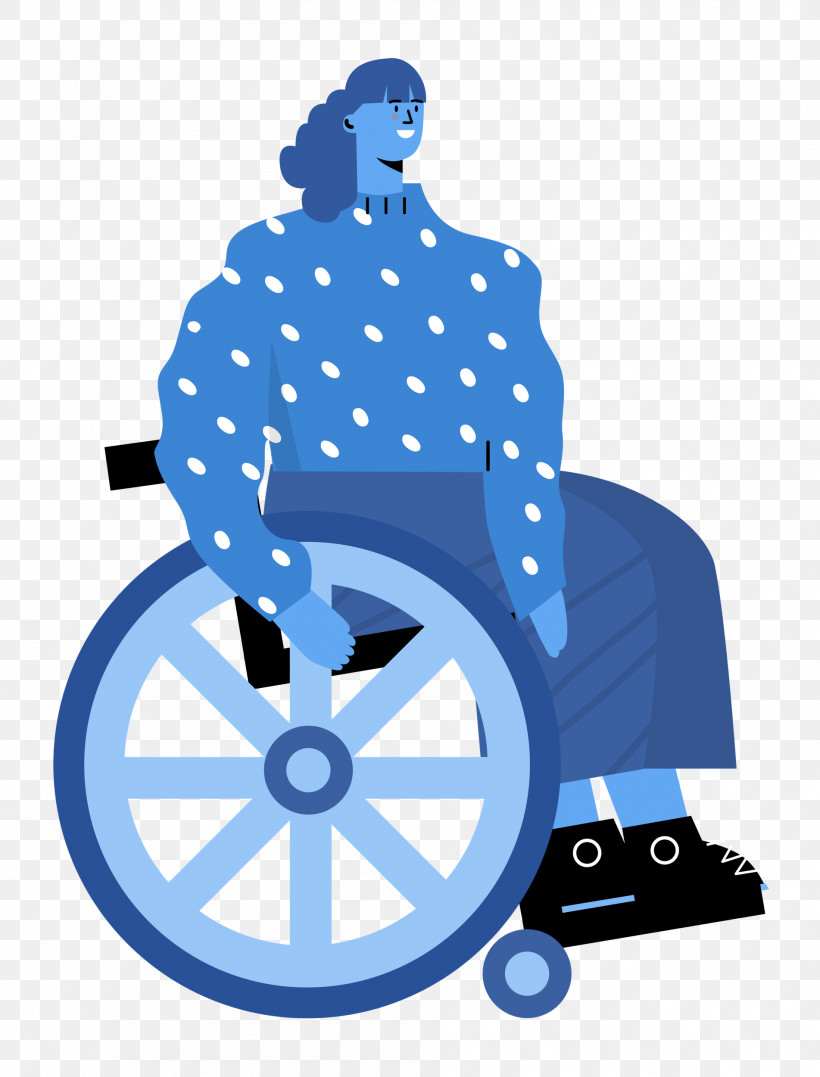 Sitting On Wheelchair Woman Lady, PNG, 1903x2500px, Woman, Behavior, Cartoon, Electric Blue M, Human Download Free