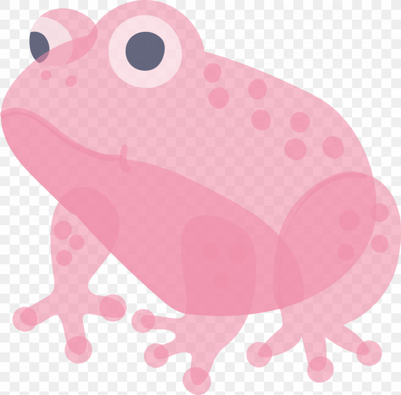 Frog, PNG, 3000x2955px, Frog, Anaxyrus, Bufo, Cartoon, Pink Download Free