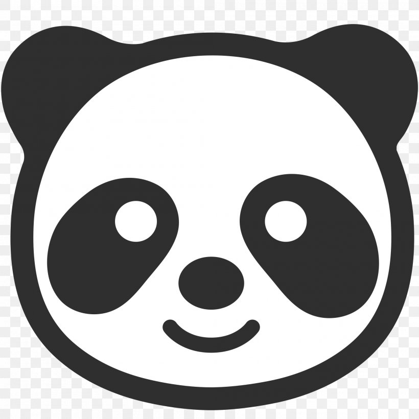 Giant Panda Emoji Android Sticker Clip Art, PNG, 2000x2000px, Giant Panda, Android, Black, Black And White, Emoji Download Free