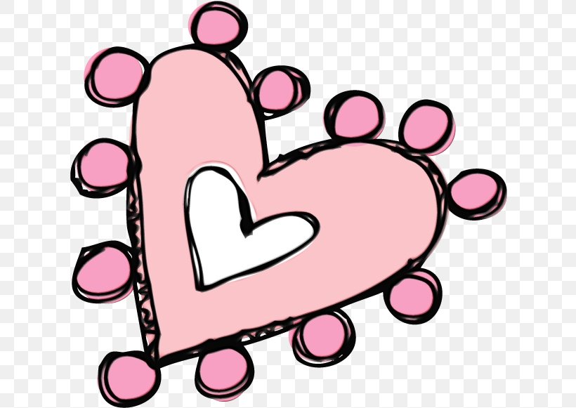 Pink Heart Cartoon Love Line, PNG, 630x581px, Watercolor, Cartoon, Heart, Love, Paint Download Free