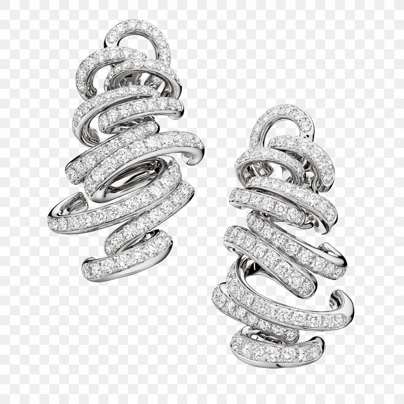 Earring De Grisogono Jewellery Diamond, PNG, 3000x3000px, Earring, Black And White, Body Jewelry, De Grisogono, Diamond Download Free