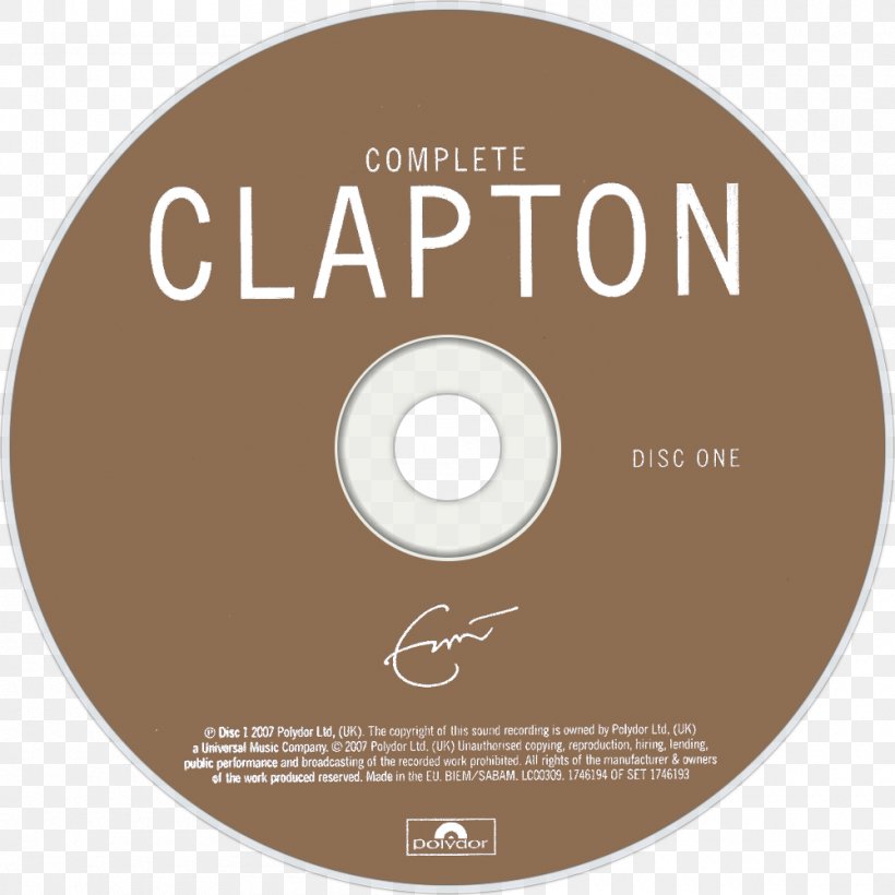 Compact Disc Eric Clapton, PNG, 1000x1000px, Compact Disc, Brand, Dvd, Eric Clapton, Label Download Free
