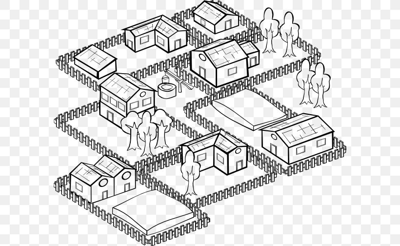 Village Line Art Drawing Clip Art, PNG, 600x504px, Village, Area, Art, Artwork, Black And White Download Free