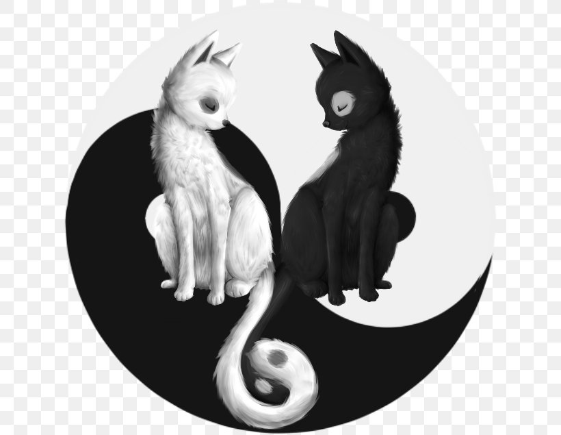 Cat Yin And Yang Collar Buddha Lobe, PNG, 634x635px, Cat, Animal Jam Clans, Black And White, Canidae, Carnivoran Download Free