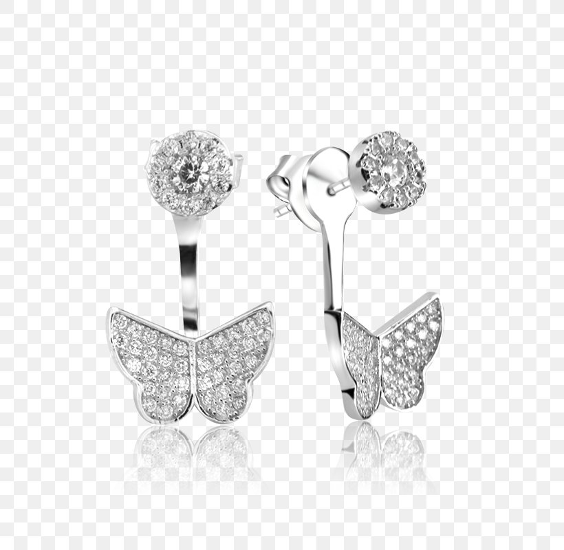Earring My Imenso F.E.M.I. Schmetterling Ohrringe Silber Mit Zirkonia 13-0001 Jewellery Silver Butterfly, PNG, 800x800px, Earring, Bling Bling, Blingbling, Body Jewellery, Body Jewelry Download Free