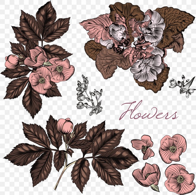 Euclidean Vector Flower Stock Photography, PNG, 1500x1492px, Flower, Drawing, Engraving, Flora, Floral Design Download Free