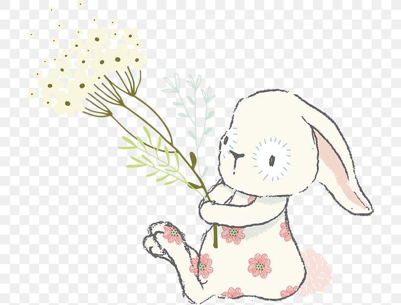 Rabbit Clip Art, PNG, 710x624px, Watercolor, Cartoon, Flower, Frame, Heart Download Free