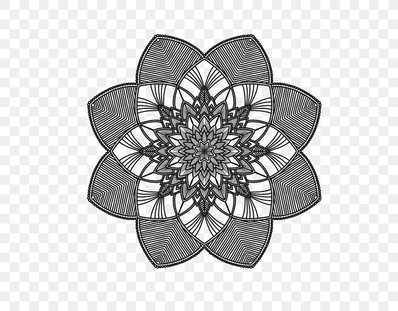 Mandala Drawing Meditation Symbol Modell, PNG, 635x640px, Mandala, Black And White, Coloring Book, Drawing, Geometric Shape Download Free