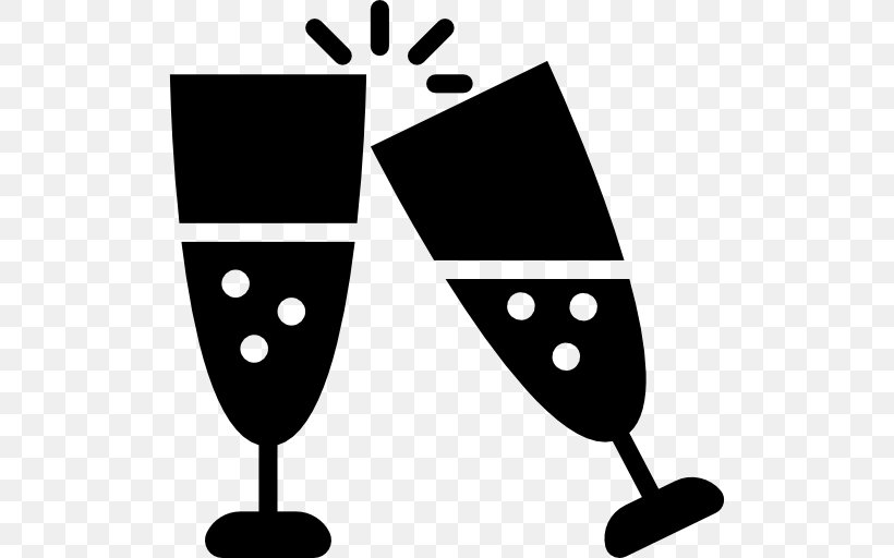 Champagne Party Food Clip Art, PNG, 512x512px, Champagne, Alcoholic Drink, Artwork, Black And White, Champagne Glass Download Free
