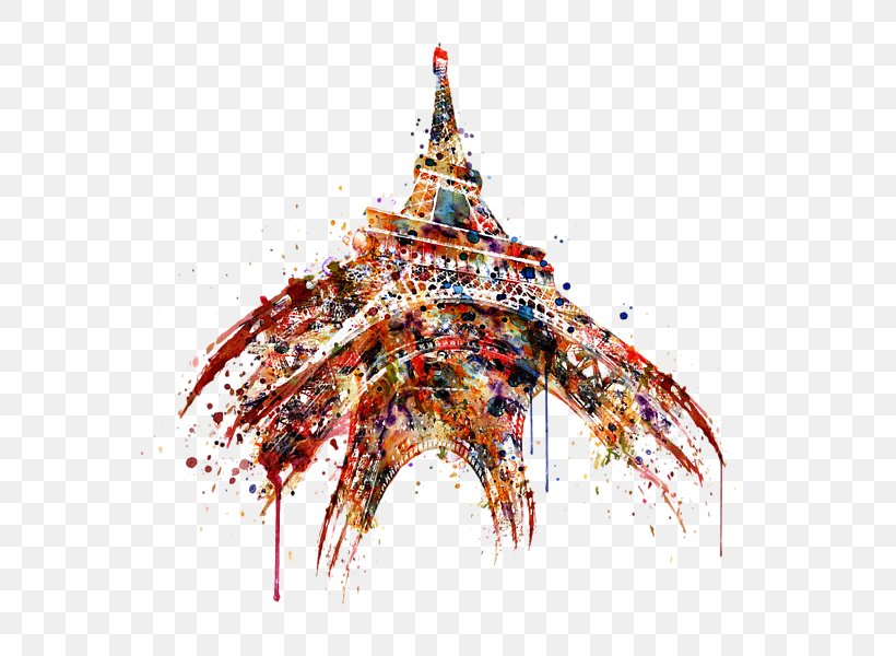 Eiffel Tower Watercolor Painting Art Canvas, PNG, 600x600px, Eiffel Tower, Art, Canvas, Canvas Print, Christmas Ornament Download Free