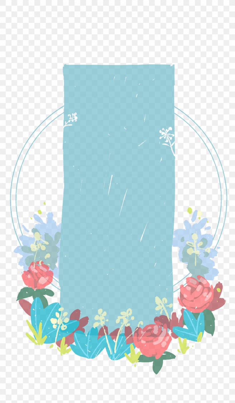 Illustration Floral Design Picture Frames Turquoise, PNG, 1687x2899px, Picture Frames, Aqua, Blue, Floral Design, Flower Download Free