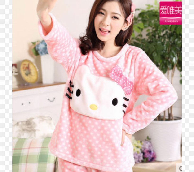 Pajamas Clothing Hello Kitty Sleeve Nightwear, PNG, 4500x4000px, Pajamas, Baju, Child, Clothing, Cuteness Download Free