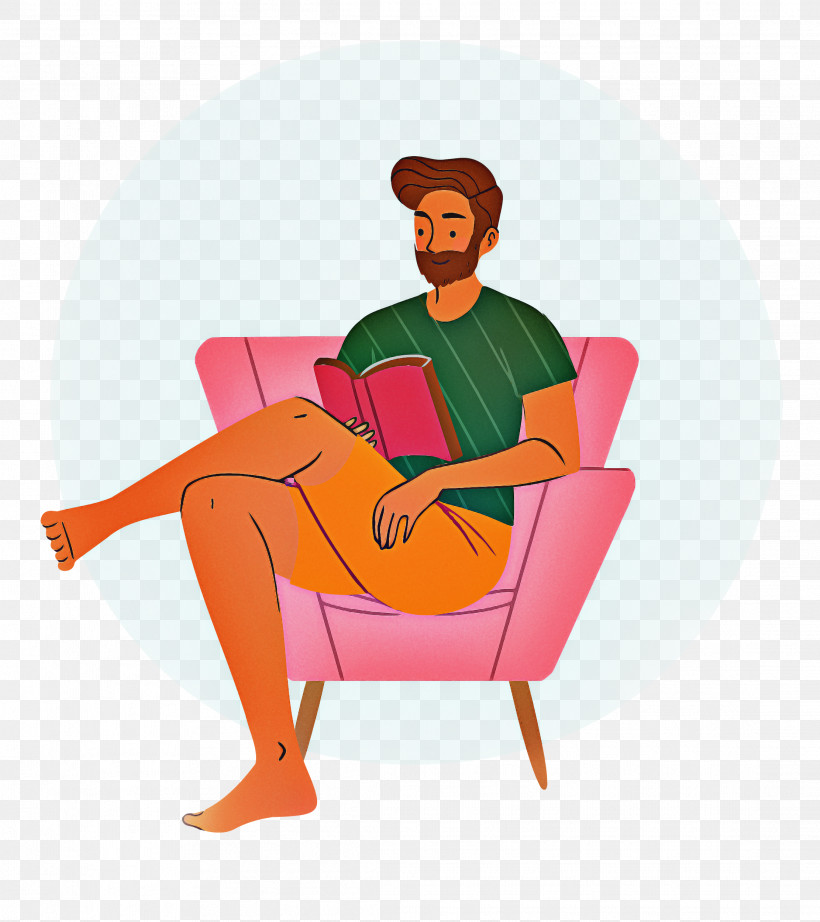 Reading Book Free Time Sofa, PNG, 2222x2500px, Reading Book, Behavior, Cartoon, Chair, Character Download Free