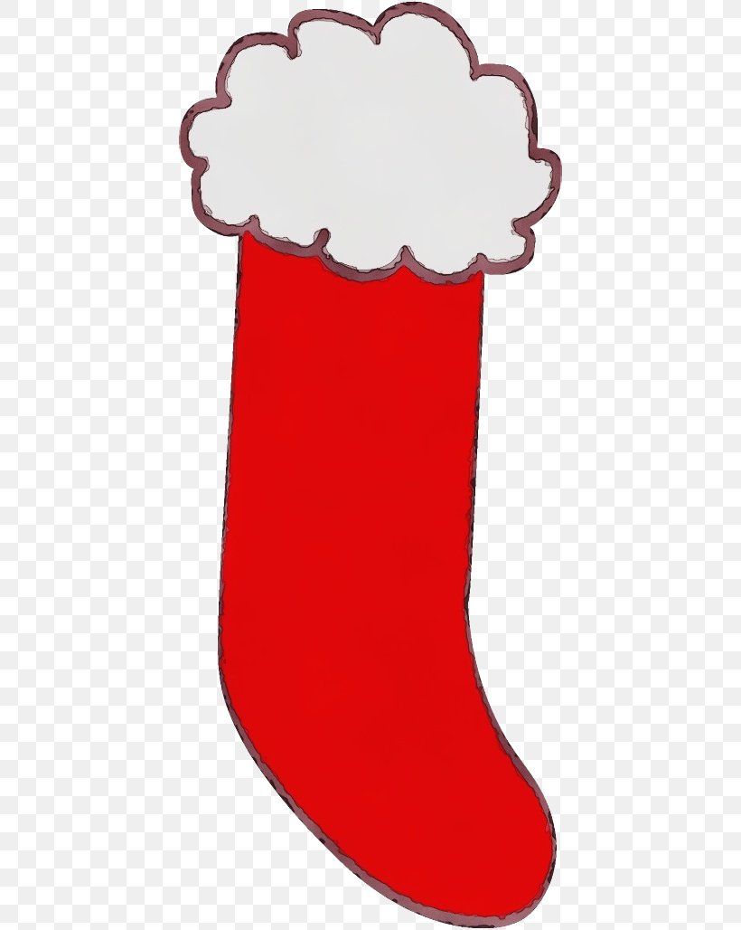 Christmas Stocking, PNG, 424x1028px, Watercolor, Christmas Decoration, Christmas Stocking, Paint, Red Download Free
