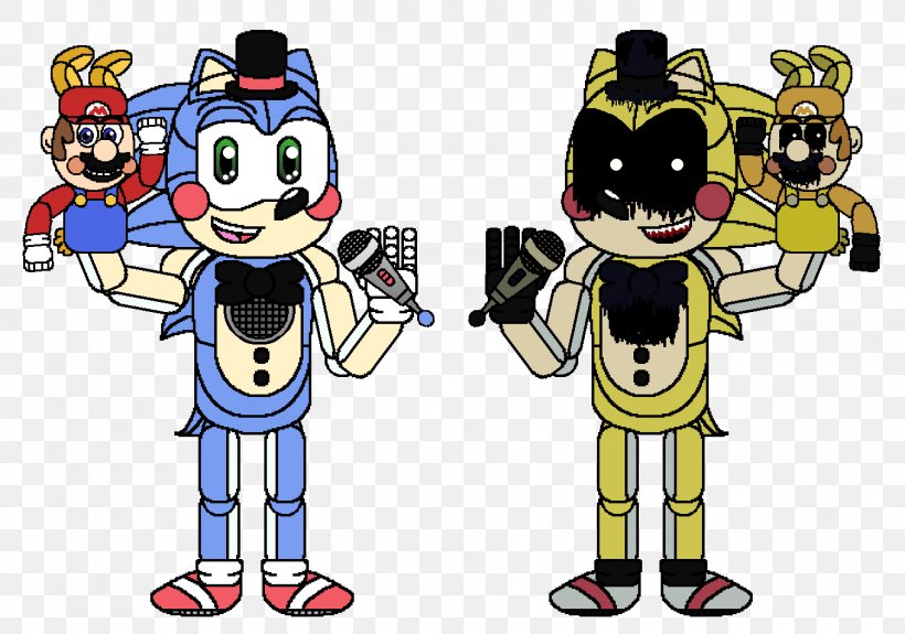 Five Nights At Freddy's: Sister Location Mario & Sonic At The Olympic Games Sonic Drive-In Sonic The Hedgehog, PNG, 1360x955px, Mario Sonic At The Olympic Games, Animatronics, Art, Cartoon, Fiction Download Free