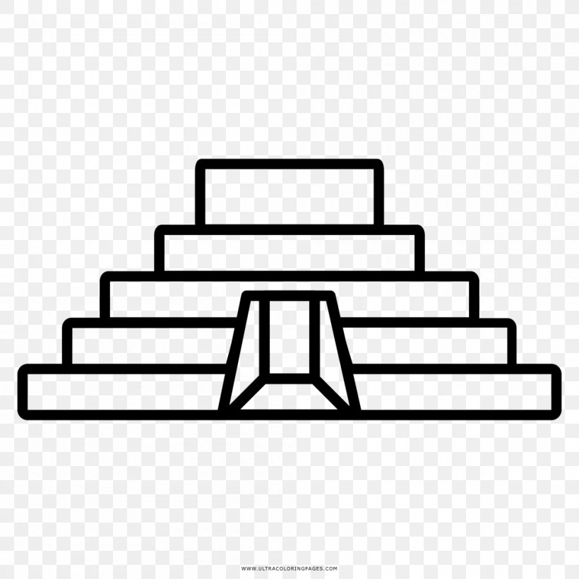 Maya Civilization Temple Mesoamerican Pyramids Drawing, PNG, 1000x1000px, Maya Civilization, Area, Aztec, Black And White, Coloring Book Download Free