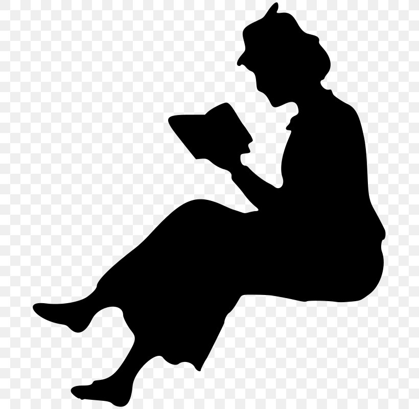 Silhouette Woman Reading Clip Art, PNG, 701x800px, Silhouette, Artwork, Black, Black And White, Book Download Free