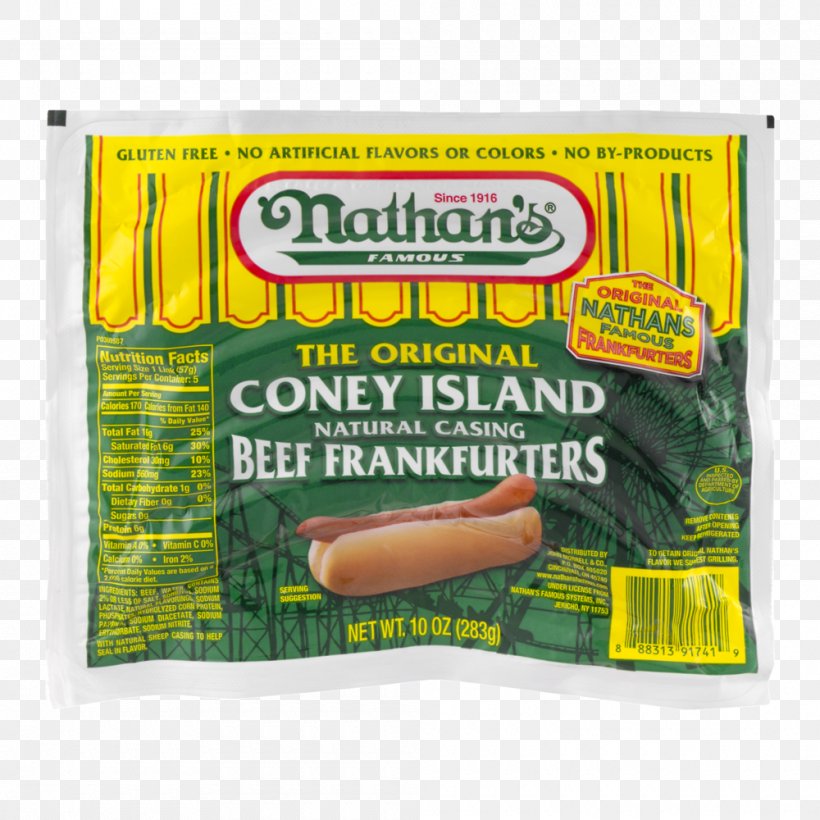 Coney Island Hot Dog Nathan's Famous Coney Island Hot Dog Food, PNG, 1000x1000px, Hot Dog, Beef, Brand, Coney Island, Coney Island Hot Dog Download Free