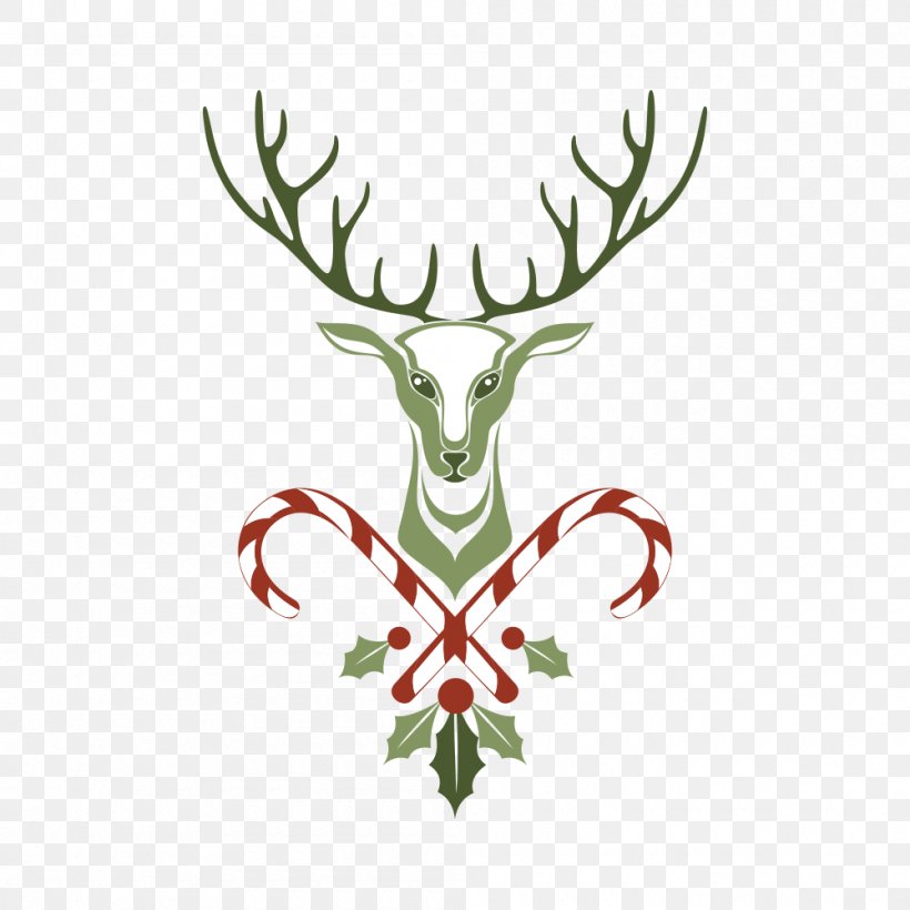 Deer Wall Decal Christmas Sticker, PNG, 1000x1000px, Deer, Adhesive, Advertising, Antler, Branch Download Free