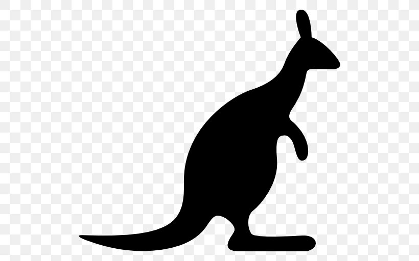 Macropodidae Kangaroo Silhouette Clip Art, PNG, 512x512px, Macropodidae, Animal, Artwork, Beak, Black And White Download Free