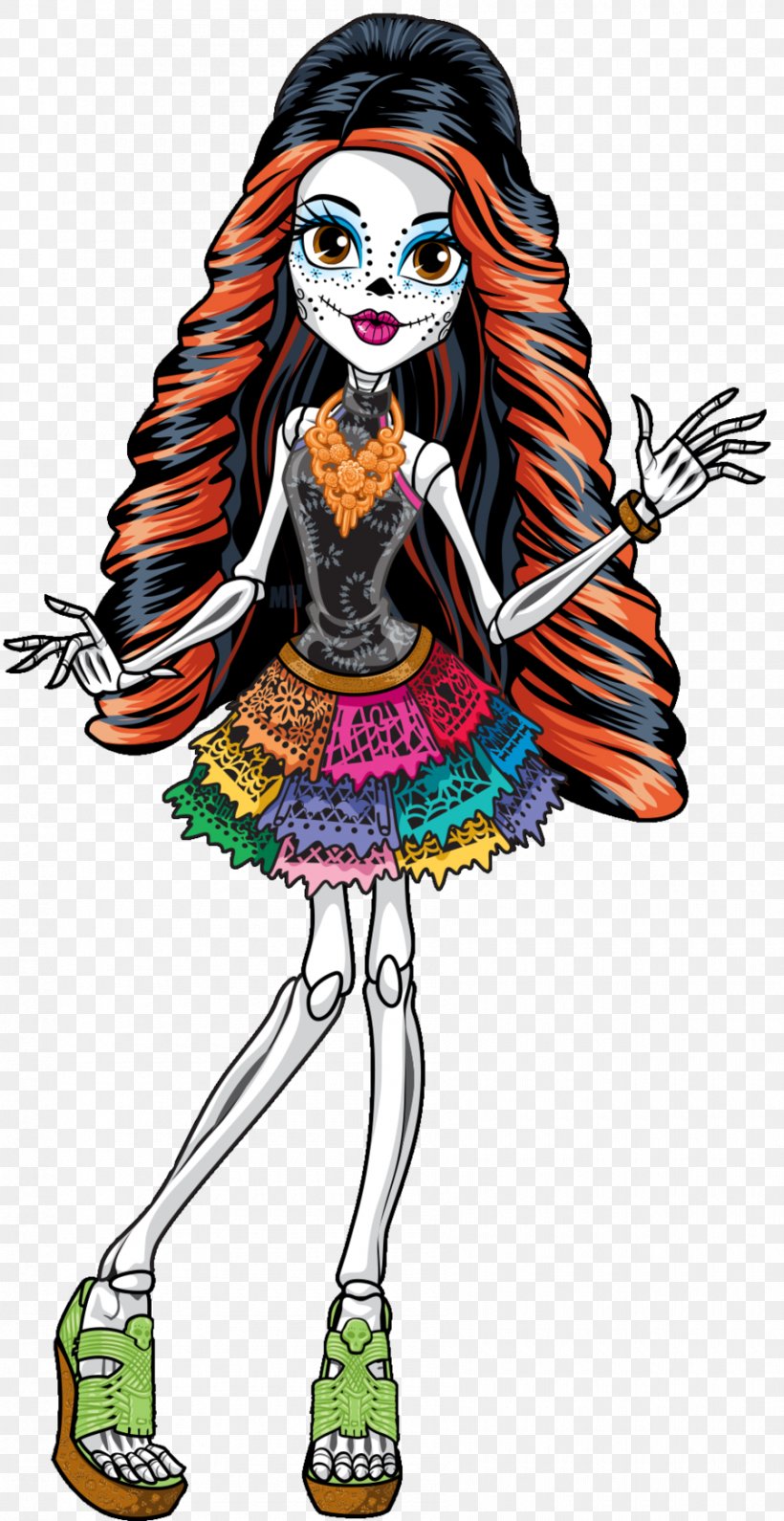 Monster High Skelita Calaveras Doll Toy, PNG, 900x1746px, Monster High, Art, Bratz, Cartoon, Character Download Free