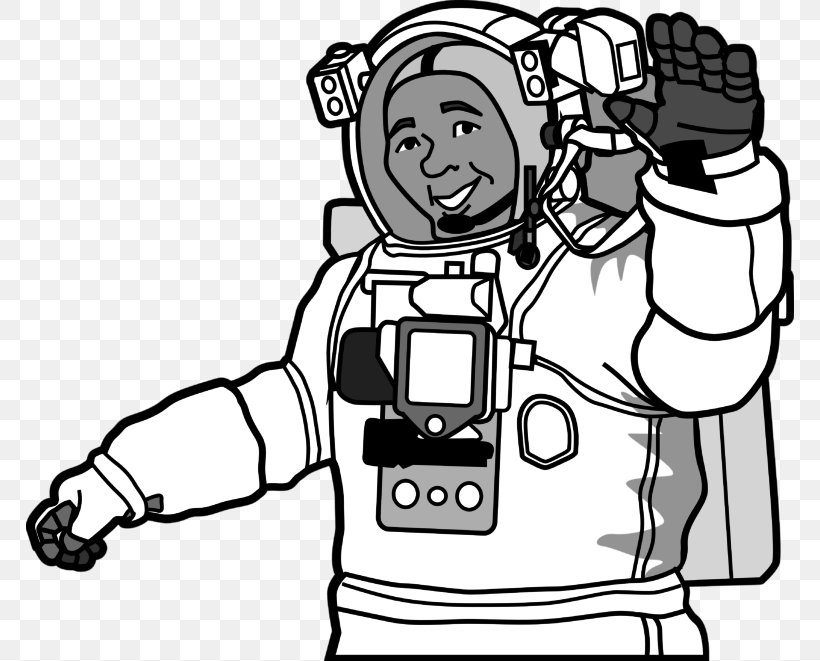 Clip Art Astronaut Openclipart Black And White Space Suit, PNG, 768x661px, Astronaut, Area, Arm, Art, Artwork Download Free