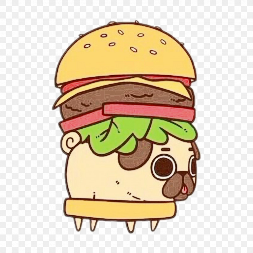 Hamburger, PNG, 3000x3000px, Watercolor, Bun, Cartoon, Cheeseburger, Fast Food Download Free