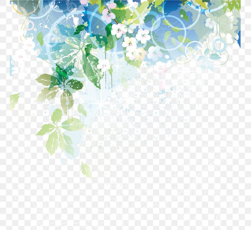 Colorful Flower Pattern Decoration Vector Material, PNG, 755x753px, Royalty Free, Blue, Branch, Digital Image, Floral Design Download Free