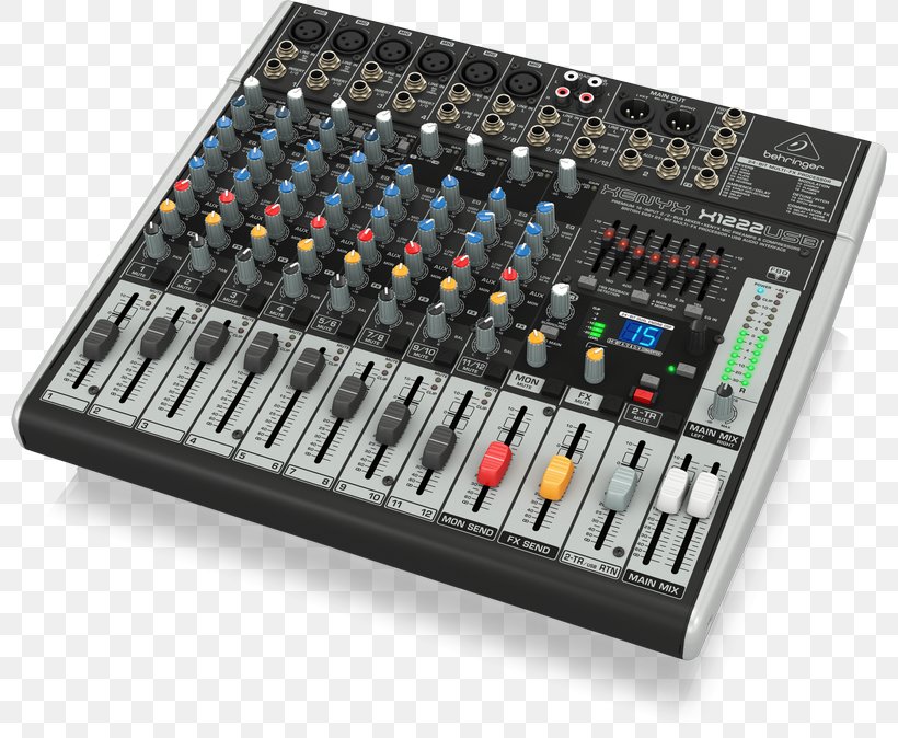 Audio Mixers Microphone Behringer Xenyx X1204USB Behringer Xenyx X1222USB, PNG, 800x674px, Audio Mixers, Audio Equipment, Audio Mixing, Behringer, Behringer Xenyx 802 Download Free